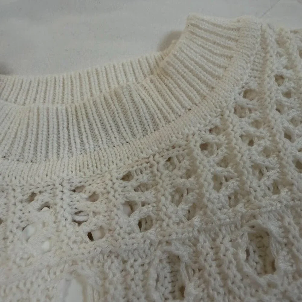 Madewell Open-Knit Sweater‎ | Size S | Cream/Ivory | Fair Trade *Flaw* - Picture 3 of 5